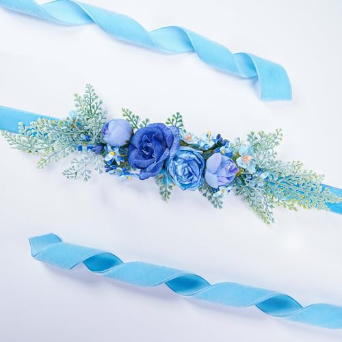 Handmade Maternity Flower Belt - Pregnancy Floral Sash Mom to Be Belts for Wedding Maternity Shoot Baby Shower4