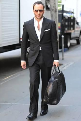 Costume deux pièces pour homme avec veste décontractée à revers en pointe et pantalon assorti