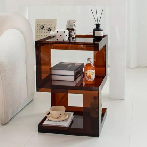 3-Tier Acrylic End Table - Stylish Small Side Table with Storage for Living Room & Bedroom, Modern Clear Accent Furniture for Space Saving & Organization - Image 3