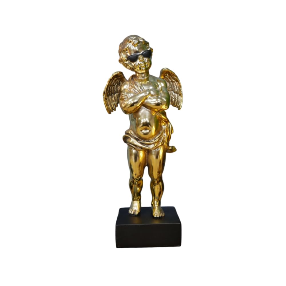 Golden Cherub Statue Sunglasses Cool Love Romantic Angel Figurines Ornament