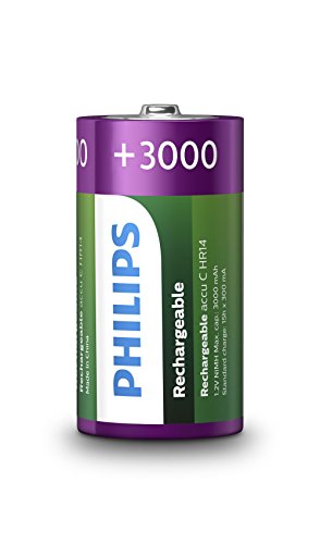 Pack de 2 piles rechargeable Philips C LR14 3000 mAh - vue 3
