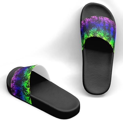Hawai Coconut Palm Trees Design Slippers Sandals for Women Men Casual Athletic Sandals Pool Shower Indoor Outdoor Slide Slippers2