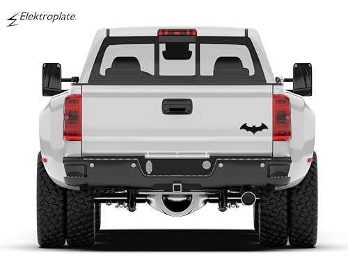 Image of Elektroplate Officially Licensed Batman Oversized Blackout Acrylic Automotive-Grade DC Comics Superhero Emblem for Cars, Trucks, and All Auto | Universal Fit at 8 inch x 3.3 inch | Weatherproof