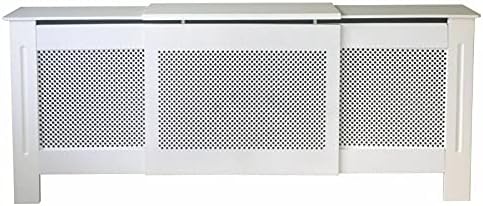 HYGRAD BUILT TO SURVIVE Free Standing Wooden MDF Central Radiator Heater Cover Grill Cabinet Shelf In White & Grey (Grey, Medium)