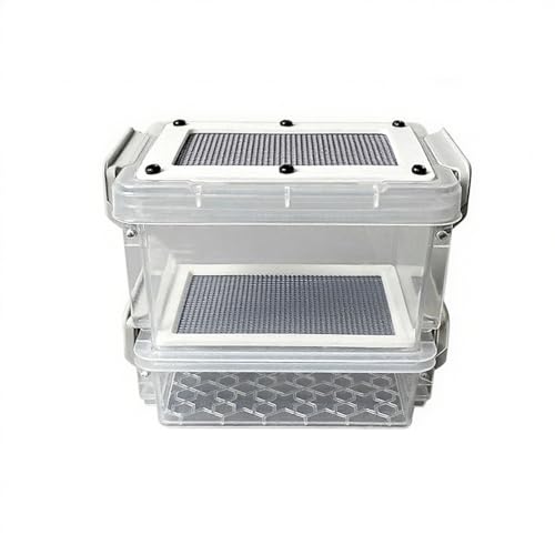Reptile Feeding Box,Transparentk Acrylic Reptile Feeder Box Live Food Storage Box for Lizards and Chameleons for Raising Mealworms, Crickets, Dubia Cockroaches, Super Worms