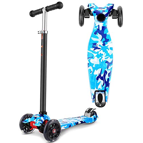 OUTCAMER Scooter para Niños Patinete con luz para Niñas Niños Patinetes Ajustables en Altura para Niños de 3 a 12 años