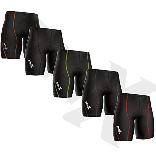 Sparx Energy Compression Triathlon Short Tri Cycling Short Bike Swim Run 7060 (Large, Black/red)