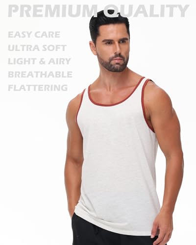 Mens Tank Top Sleeveless Muscle Shirts Soft Cotton Casual T Shirt for Gym Workout4