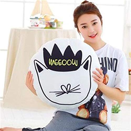 New Round Pillows Creative Cartoon Plush Toys Simple Fashion Pillow Multifunction Plush Toy Removable Washable Cushion Bed, Lap, Sofa (Color : Cat 4, Size : 48cm)