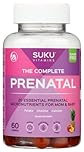 Suku Vitamins - Complete Prenatal Gummies, Enriched with Calcium, SUKU Vitamins Prenatal Gummy Supplement, Sugar Free, Keto, Plant-Based, Gluten-Free, Gummies Gummy Vitamins, Non-Gmo, 60 Counts