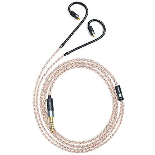 MMCX Plug 5N OFC Copper+Graphene Earphone Replacement Cables for SHURE SE846 SE535 SE425 Xelento Remote T8iE T9iE Fidue A83 Sirius MkII Dunu DK3001Pro DK4001 UE900S W60 W80 (4.4mm Plug, MMCX)
