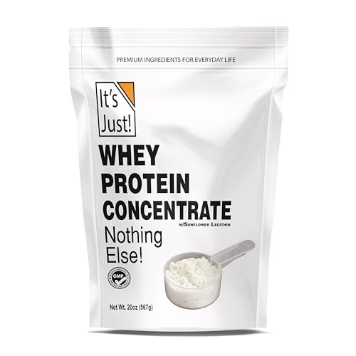 It's Just! - 100% Whey Protein Concentrate, Made in USA, Premium WPC-80, No Added Flavors or Artificial Sweeteners (Original/Unflavored, 20oz)