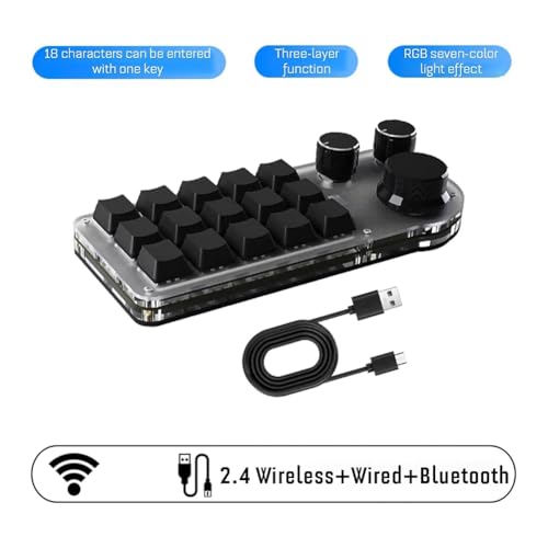 Clavier programmable macro 15 touches et 3 boutons triple mode mécanique pour PC