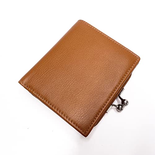 Top Grain Leather Wallet for Women, Small Bifold Womens Wallet Purse with Kiss Lock Closure Coin Pocket and ID Credit Card Holder3