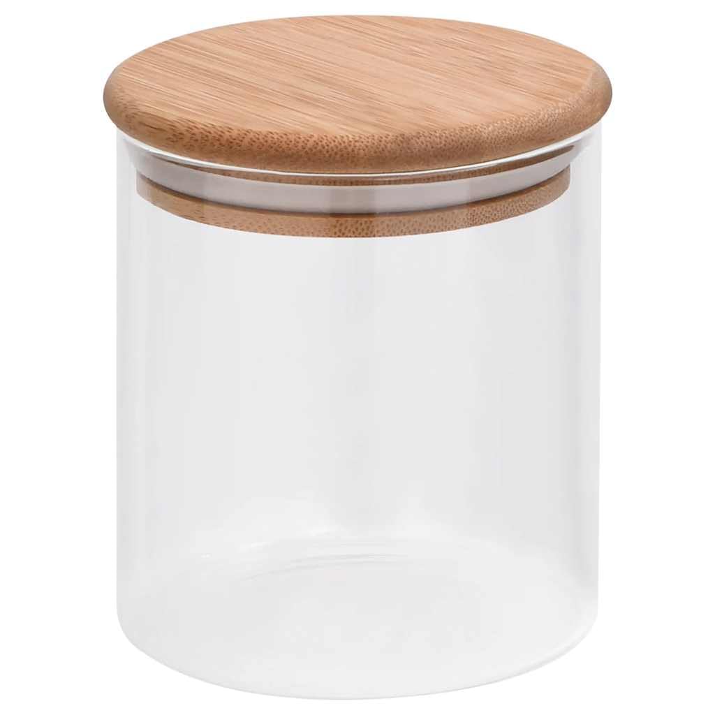 Vorratsgläser 10er Set 600 ml mit Bambusdeckel - Vorratsdosen aus Glas für Küche, Gewürze, Vorräte, luftdichte Aufbewahrungsgläser