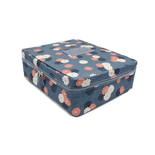 Cherry Roll Clear Cosmetic Makeup Bag Toiletry Travel Kit Organizer (flower printing sky blue)