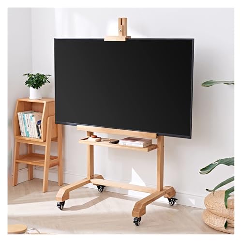 Soporte móvil de madera maciza ajustable para TV miniatura 3