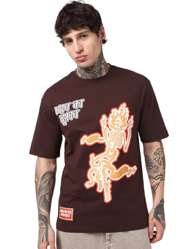 Image of Bewakoof Men's Graphic Print Oversized Fit T-Shirt