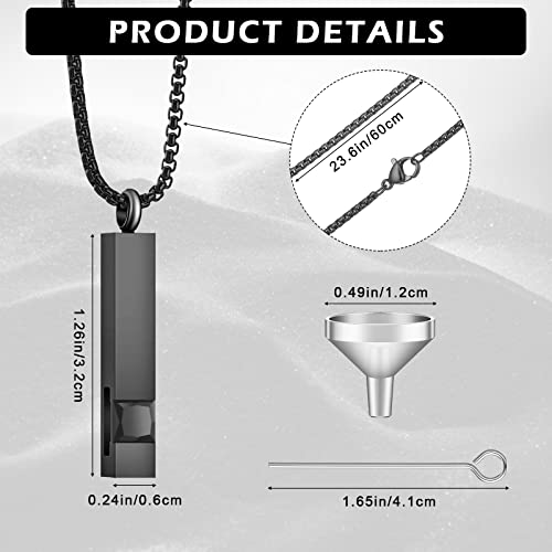 Sureio Urn Necklace for Men Women Bar Urn Necklace for Ashes Stainless Steel Mom Memorial Cremation Jewelry Pendant Keepsake2