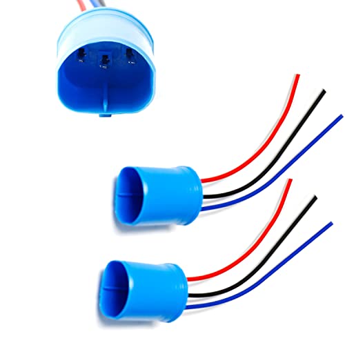 iJDMTOY One Pair 8-Inch Long 9004/9007/HB5 3-Way Male Adapter Pigtails Good for Light Conversion Retrofit