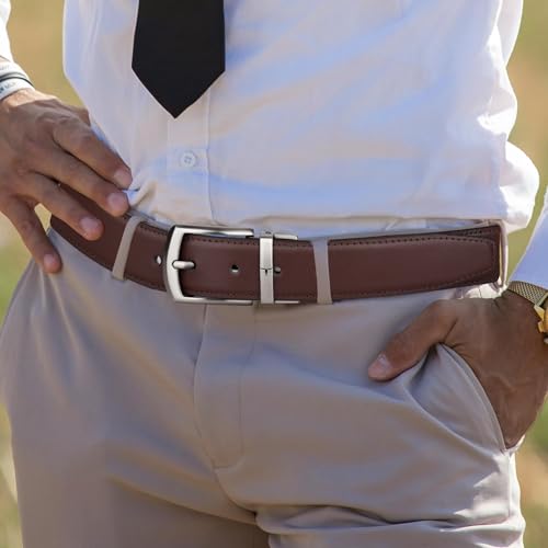 Image of URBAN FOREST Grayson Brown Formal Leather Belt for Men