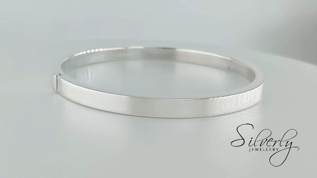 Amazon.com: Silverly 925 Sterling Silver HInged Bangle 5mm