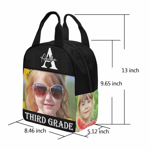 Image of Personalized Backpacks for Kids Custom Bookbag Lunch Box Set for Girls Boys Toddler School Daypack with Photo Name Elementary School Travel Daypack