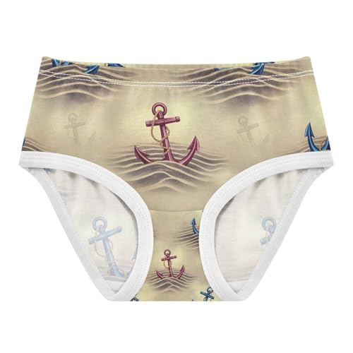 Vintage Anchor Kids Underwear Girls, Toddler Girl Briefs, Cotton Underwear Girls, 2–8 Years