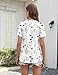 AKEWEI Womens Summer Tops V Neck Floral Short Sleeve Shirts Pleated Spring Clothes 2025