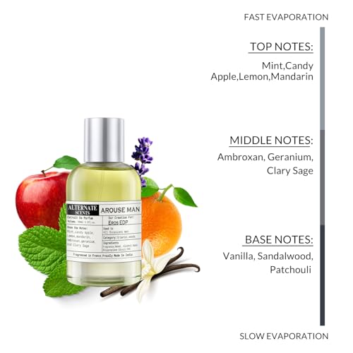 Image of Alternate Scents AROUSE 100ml Long Lasting Perfume For Men |Strong& long Lasting with 30% Oil Concentration|Fresh Minty Vanilla|Fragrance From France | Made In India|