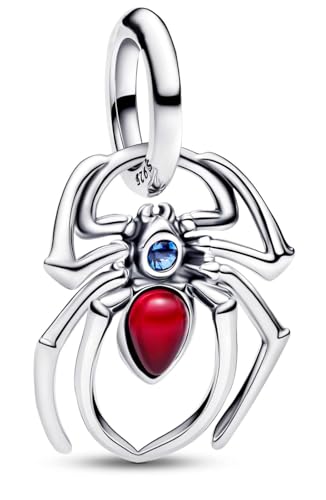 MSPOVOF Araña roja Charms Colgante de plata de ley 925 compatible con pulsera y collar Regalo para mujer
