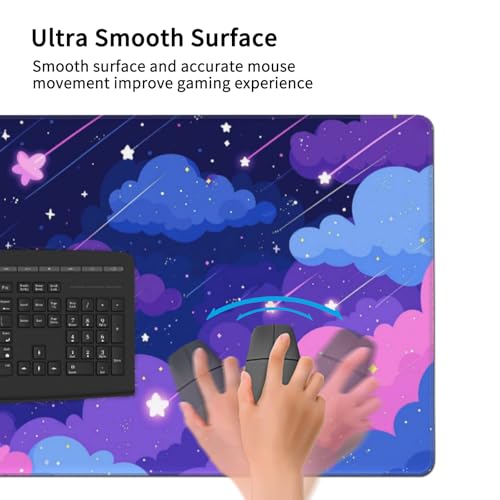 Tapis de bureau de jeu violet doux et géant pour setup créatif