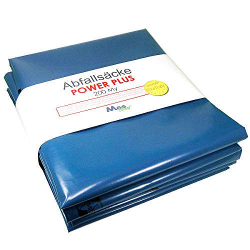 MGS SHOP Müllbeutel 120 L Power Plus 200 My extra sehr stark & reißfest Abfallsäcke Müllsäcke BAU-& Gewerbe (10 Stück)