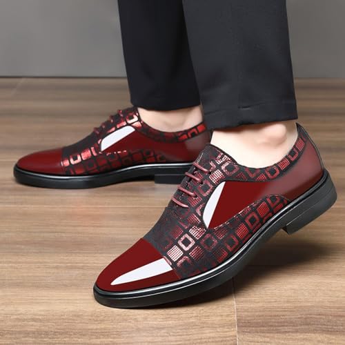 Zapatos Oxford modernos para hombre en color rojo: elegancia formal para banquetes 2
