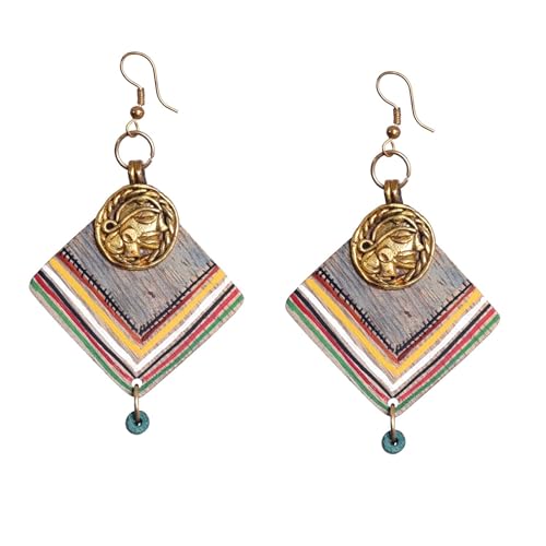 Image of Handcrafted Boho & Ethnic Earrings for Women - Wooden & Brass Statement Designs in Loop, Swing & Motif Styles