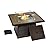 42" Outdoor Fire Pit Table for Patio Square 50,000 BTU CSA Certified Propane Gas Fire Pit with Wicker Base Ceramic Tile Top and Lid&Wind Guard for Garden, Backyard, and Deck Parties