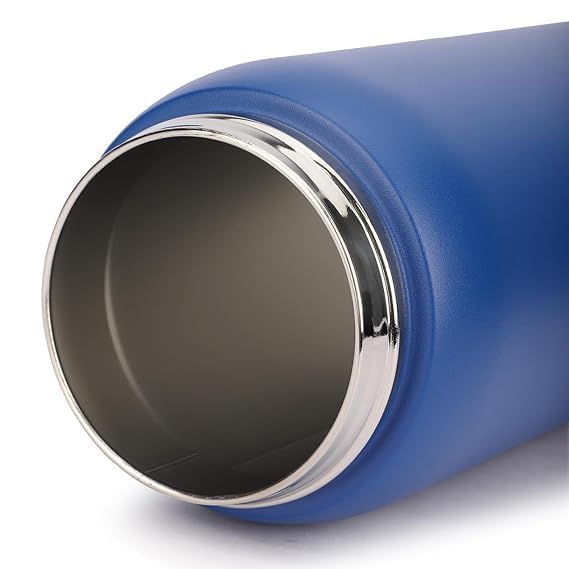 Image of FreeSip Gym Water Bottle with Straw & Chug Lid - Leak Proof Push Button Opening, BPA Free, Large Capacity Sports Bottle with Carry Handle (Dark Blue, 960 ML)
