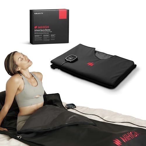 MiHIGH Portable Infrared Sauna Blanket - Indoor Personal Sauna for Home Supports Blood Flow & Circulation - Waterproof One-Person Sauna for Exercise Recovery, Detoxification, & General Wellbeing