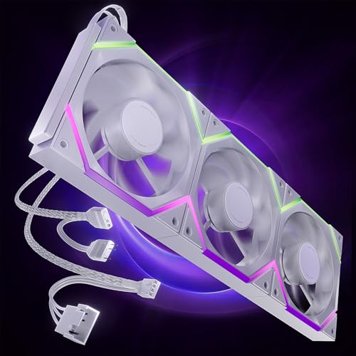 Image of AsiaHorse Nyota Pro 120mm PC Fans ARGB PWM, Modular Daisy-Chain Design, Dual-Zone Asynchronous Lighting, 18 Addressable LEDs, 2000RPM High Airflow 61.5CFM, Low Noise 29dB, for PC Case & Liquid Cooler