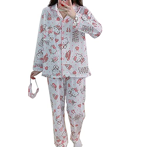Hello Kitty Schlafanzug Hello Kitty Fashion Long Top und Active Hose Set,...