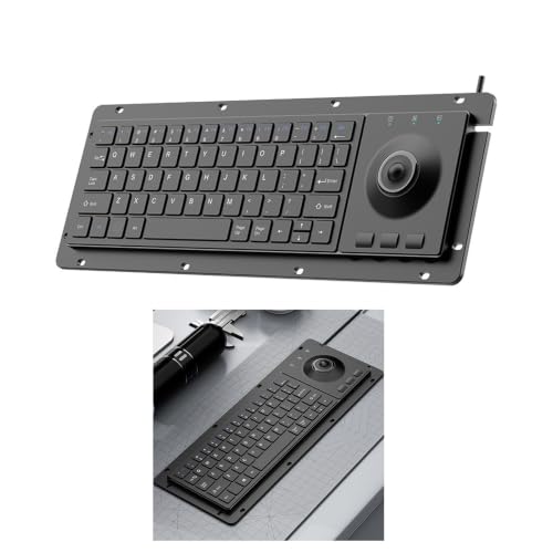 Teclado de 64 teclas con trackball integrado y carcasa ABS para entornos industriales 2