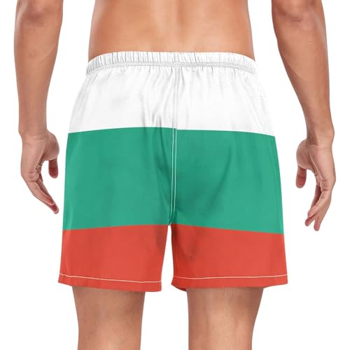 GuoChe Men's Swim Trunks Mens 2In1 Workout Running Shorts Phone Pocket Training Shorts Quick Dry Elastic Bulgaria Flag2