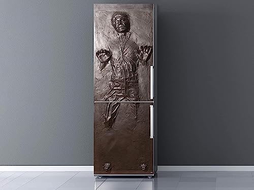 Oedim Han Solo in Carbonite Autocollant pour réfrigérateur en vinyle mat de qualité supérieure, 185 x 70 cm, gris, motif carbonite, usage unique,...