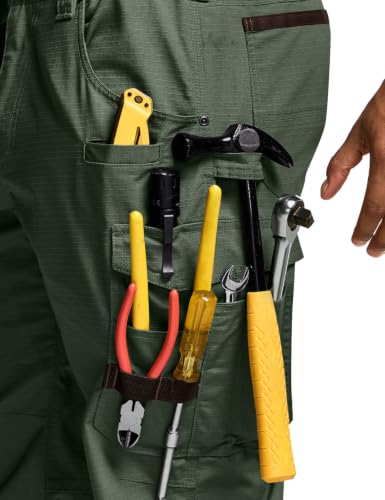 Image of CQR Men's Quick Dry Work Pants, Water Resistant Outdoor Tactical Pants, Lightweight Stretch Cargo Hiking Pants