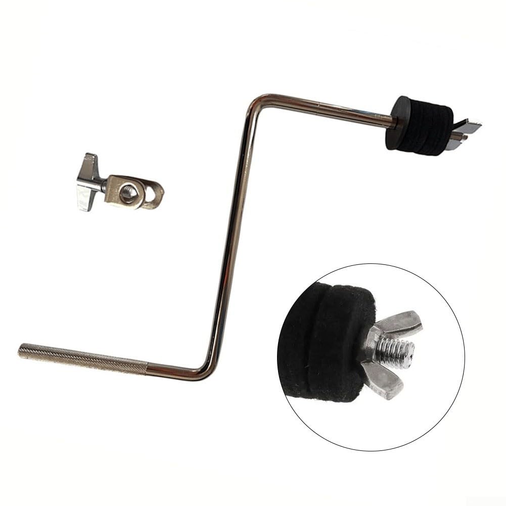 Pince de tige de cymbale en forme de Z avec clip à vis pour pièces de batterie, accessoire de support d'instrument à percussion en métal, 34,5 cm, argenté