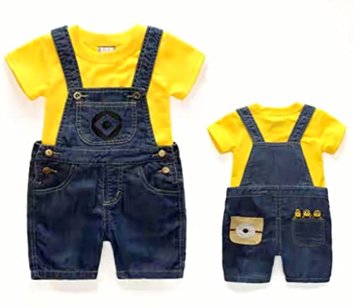 ミニオン コスプレ 子供 キッズ こども コスチューム ハロウィン クリスマス パーティー お誕生日 プレゼント USJ ユニバーサルスタジオへGo 衣装 子供服 男の子 女の子 半袖 長袖 男女兼用 サロペット オーバーオール 春夏秋用