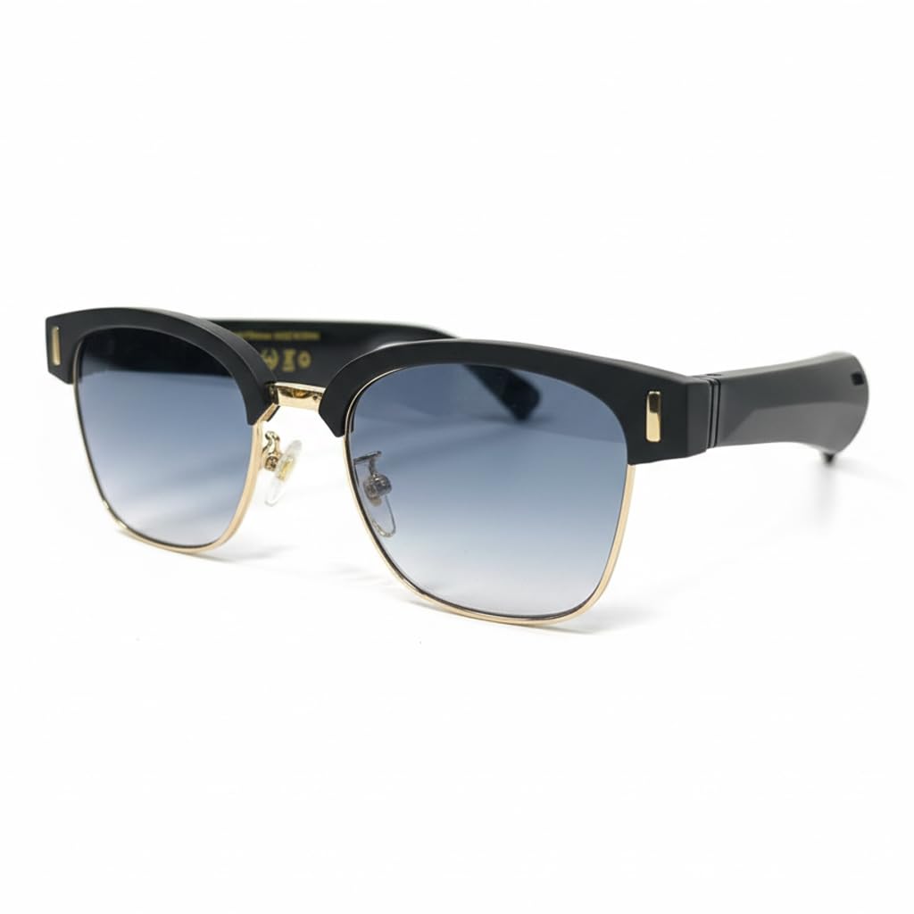 Bluetooth Sunglasses for Men Built-in Mic Speakers Smart Glasses Open Ear with Outdoor UV Protection and Voice Control