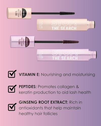 MUA Makeup Academy Stop The Search Mascara, Blackberry - Vegan & Cruelty Free