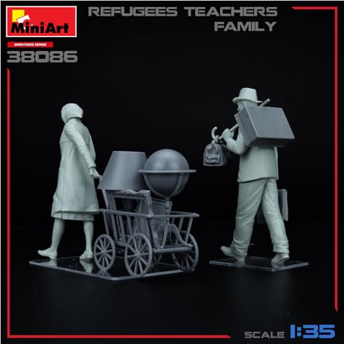 Miniart 1:35 - Refugees, Teachers Family, Molded Color, Small - Image 3