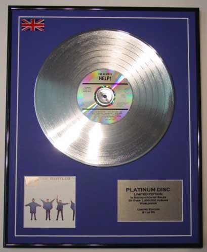 Limited Edition Cd Platinum Disc Disque Platine The Beatles/édition limitée - Les Beatles, Paul McCartney, John Lennon, RIngo Starr, George Harrison Limited Edition Cd Platinum Disc Disque Platine The Beatles/édition limitée